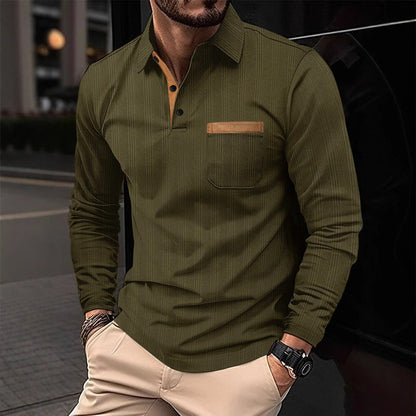 Herren Langarmhemd Modern mit Struktur und modischen Details