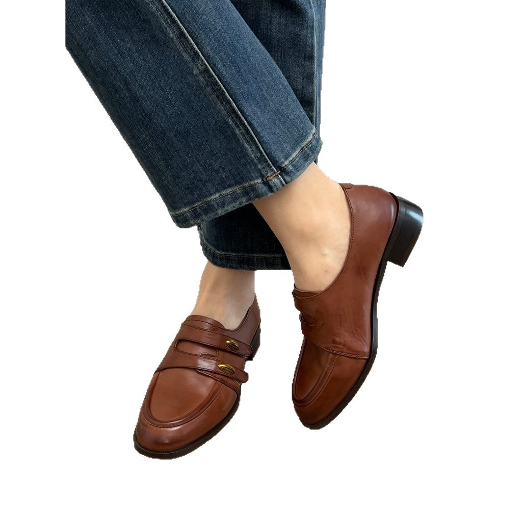 Damen Mokassins Elegant Glanz Schnalle Schuhe