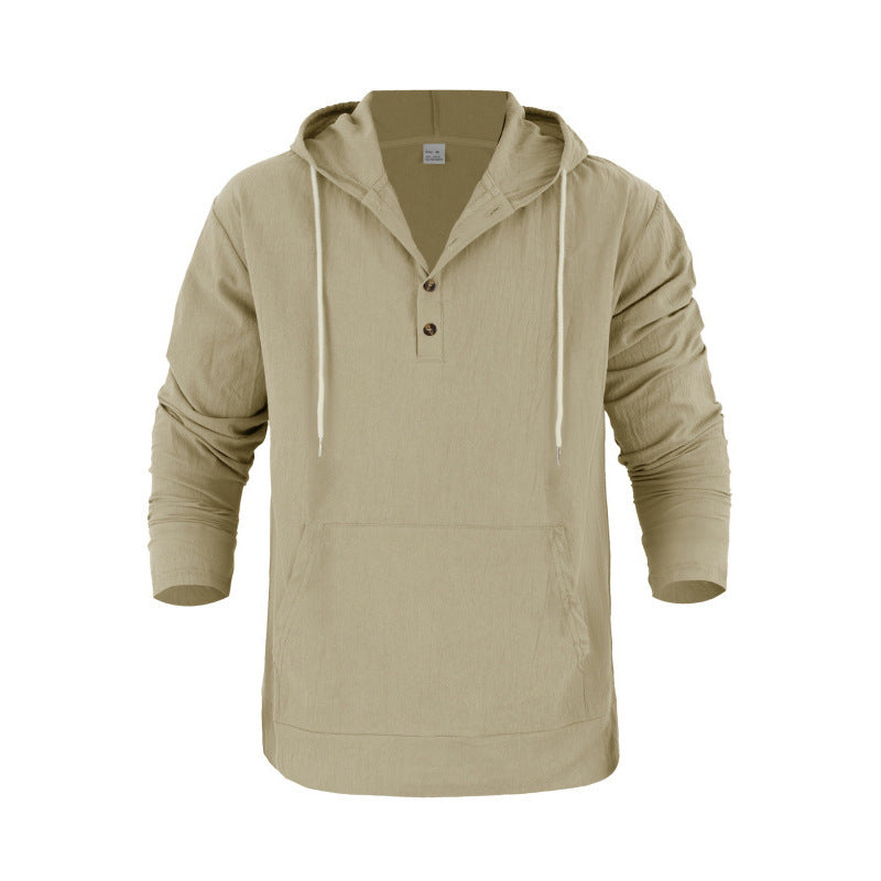 Herren Pullover Kapuze Knopfleiste Modern Stadtlook