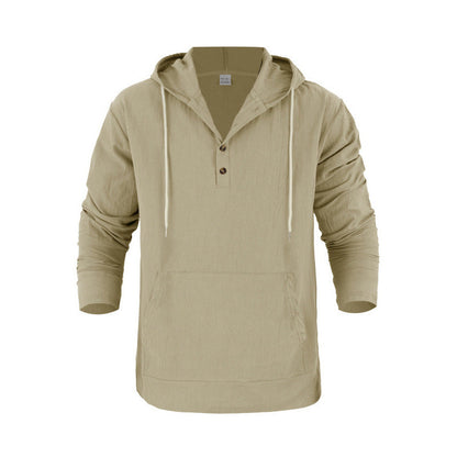 Herren Pullover Kapuze Knopfleiste Modern Stadtlook
