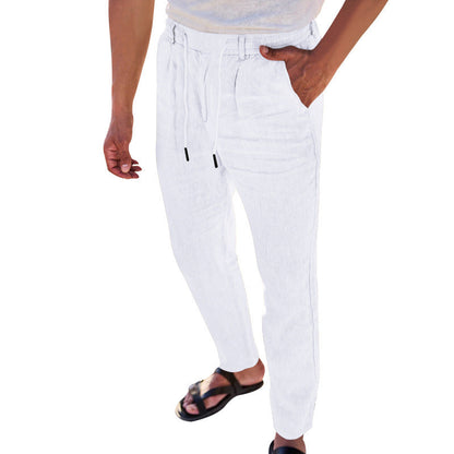 Herren Leinenhose Leicht Bequem Mit Seitentaschen - BerlinGlamour