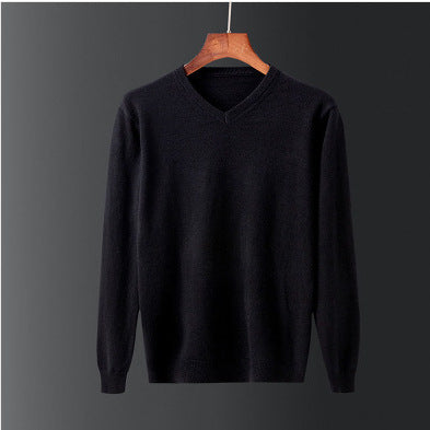 Herren Pullover V-Ausschnitt Feinwolle Elegante Ausführung