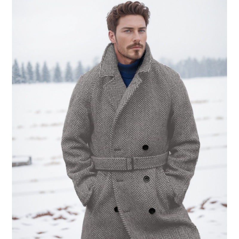 Maßgeschneiderter Herren Wollmantel Elegent Schwarz