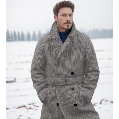Maßgeschneiderter Herren Wollmantel Elegent Schwarz