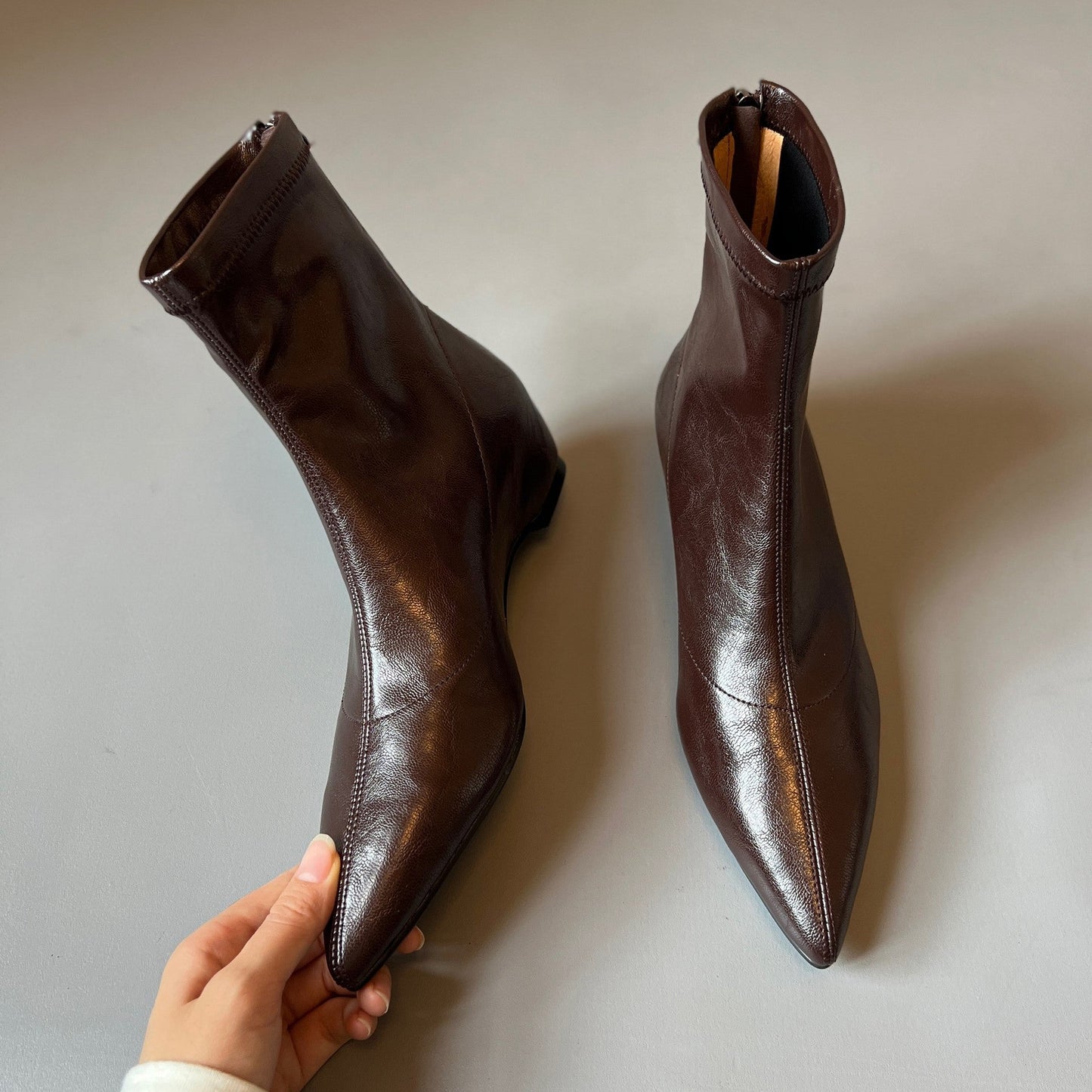 Damen Stiefel Spitze Elegant Reißverschluss Schuhe