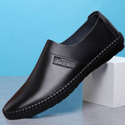 Damen Slip-On Schuhe Bequem Leder Freizeit