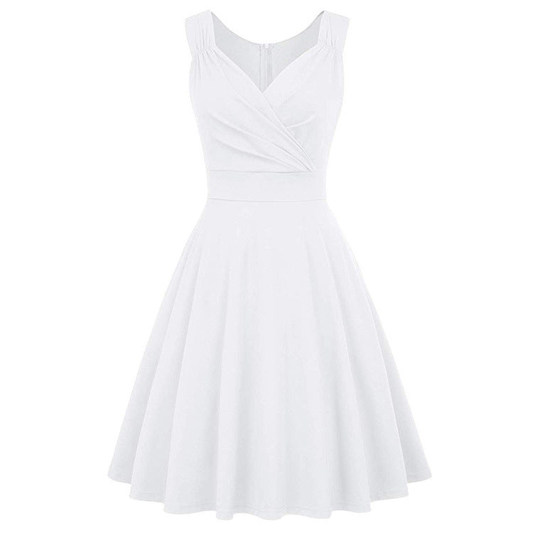 Elegantes Damen A-Linien Kleid Tailliert Mit Wickeldetail