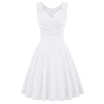 Elegantes Damen A-Linien Kleid Tailliert Mit Wickeldetail