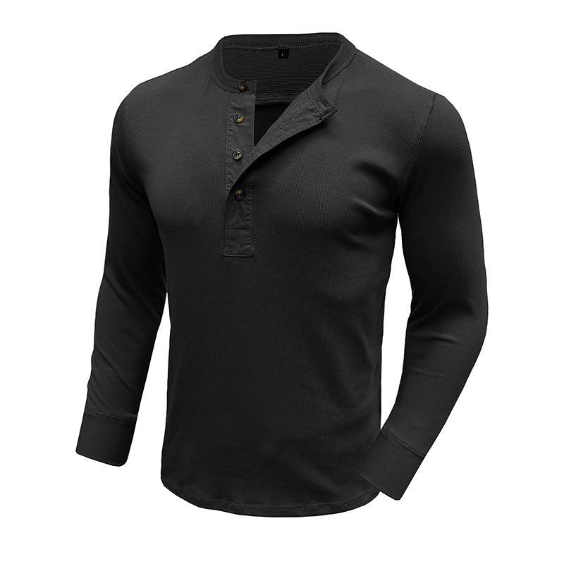 Herren Langarmshirt Mit Knopfleiste Modern Slimfit