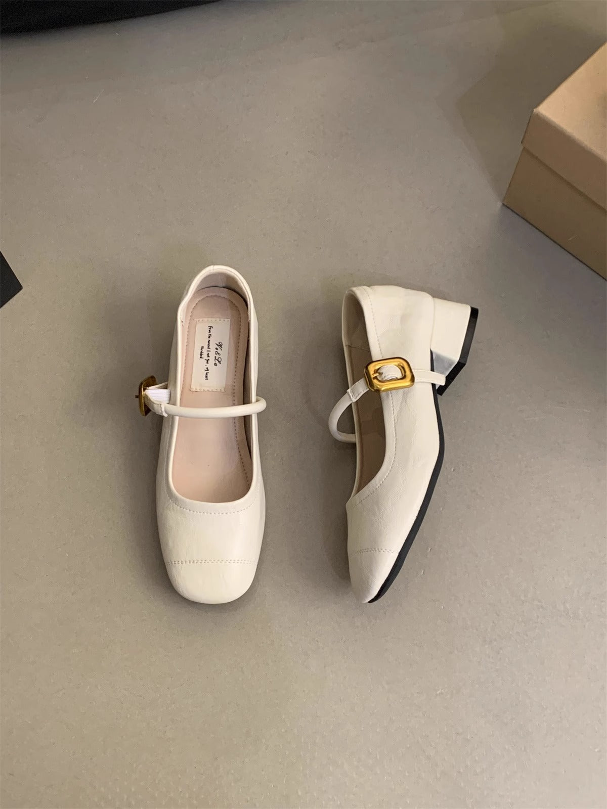 Damen Ballerinas Komfortabel mit Riemen und Schnalle Modisch