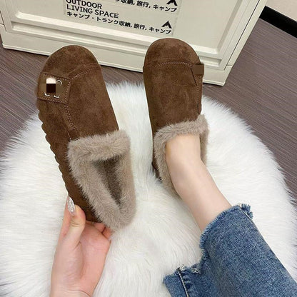 Damen Velours Pantoletten Weich Warm Heimische Hausschuhe