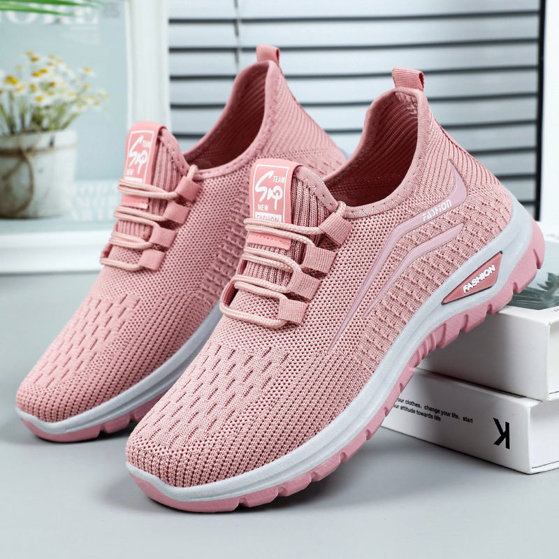 Damen Sneaker Atmungsaktiv Freizeit Schuhe Bequem Elastisch