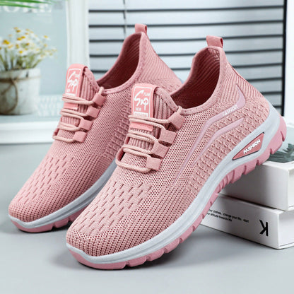 Damen Sneaker Atmungsaktiv Freizeit Schuhe Bequem Elastisch