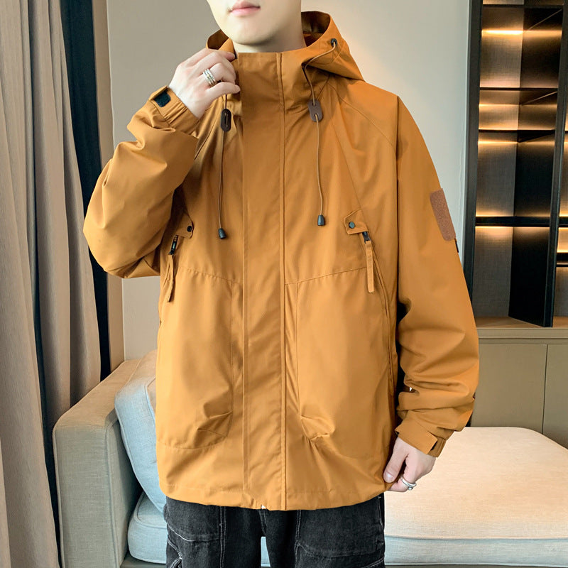 Herren Outdoor-Jacke Lässig mit Kapuze und Taschen - BerlinGlamour