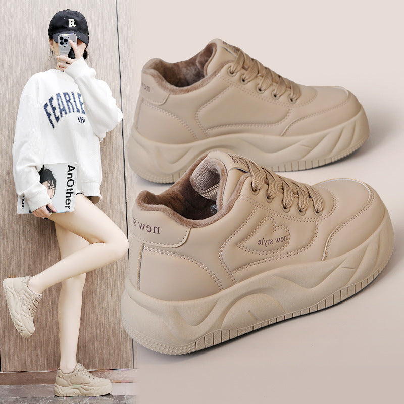 Damen Sneaker Sportlich Flauschig Warm