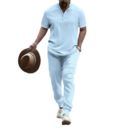 Herren Hemd Kurzarm Streifenmuster Sommer Modell