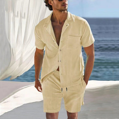 Herren Sommer-Set Atmungsaktives Kurzarm-Shirt und Shorts - BerlinGlamour