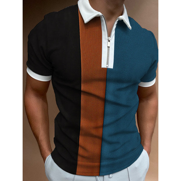 Herren Poloshirt Kurzarm Modern Kontrast Akzente - BerlinGlamour