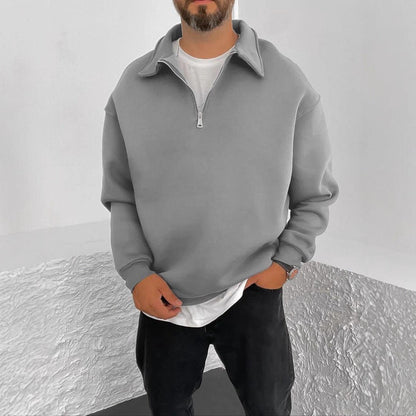 Herren Pullover Stehkragen Reißverschluss Lässig Modern - BerlinGlamour
