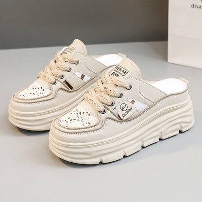 Damen Slipper Chunky atmungsaktiv mit Schnürsenkel