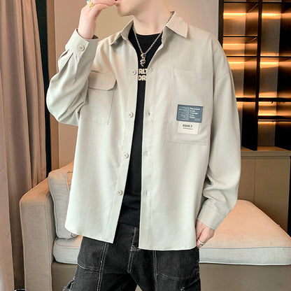 Herren Hemdjacke Utility Style Modern mit Taschen