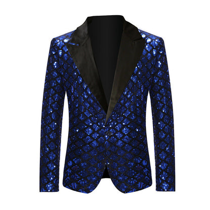 Herren Blazer Pailletten Modern Elegant Revers