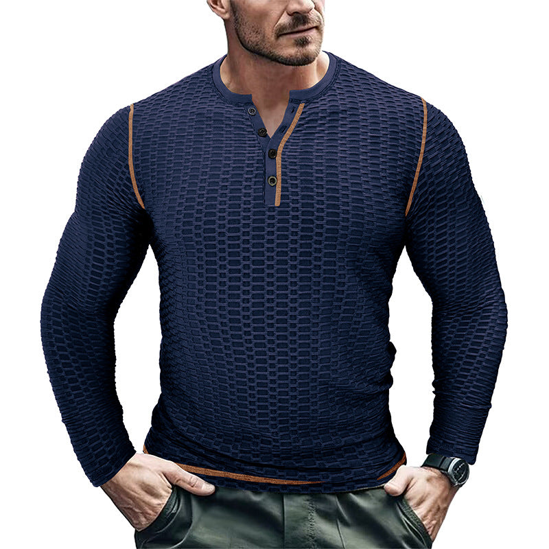 Herren Langarmshirt Mit Struktur Optik Trendig Modern