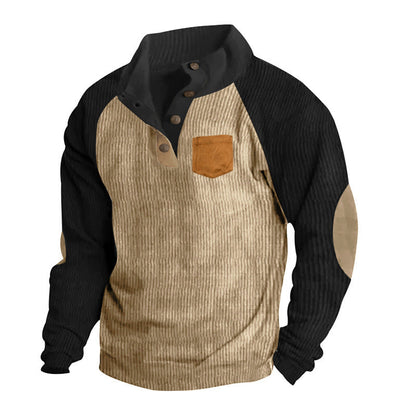 Herren Pullover Langarm Gemütlich Modern mit Kontrastdetails