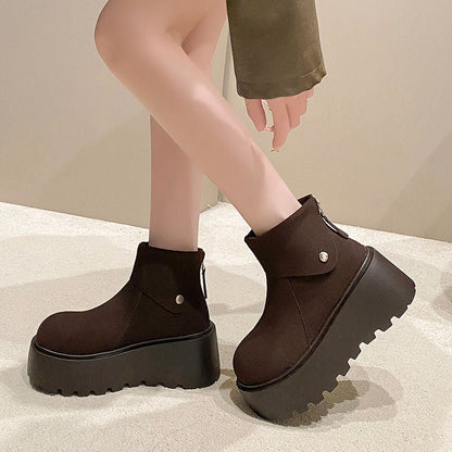 Damen Plateau-Stiefeletten Bequem Modisch Hochzeitsschuhe