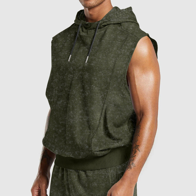 Herren Kapuzenshirt Ärmellos Weich Sweatshirt Sportlich - BerlinGlamour