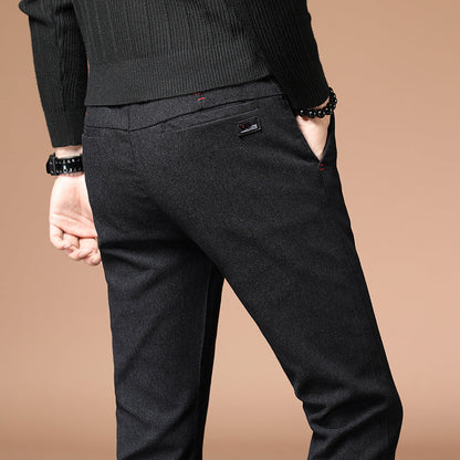 Elegante Herrenhose Grobstrick Modern Schwarz