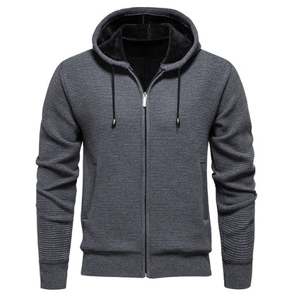 Herren Fleecejacke Sportlich Hochkragen Reißverschluss - BerlinGlamour