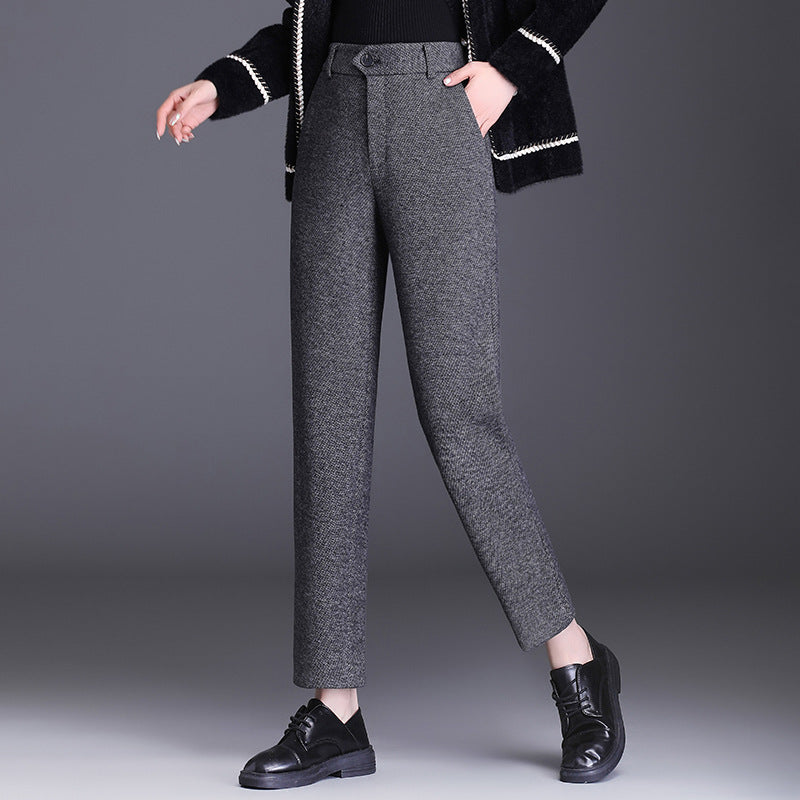 Damen Stoffhose Elegant Hochbund Slim Fit