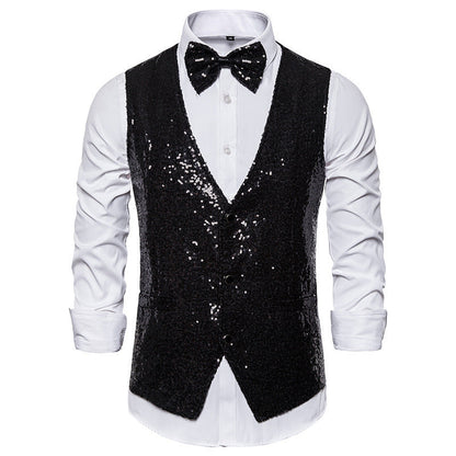Herren Weste Glitzer Sequin Modern Berlin Style