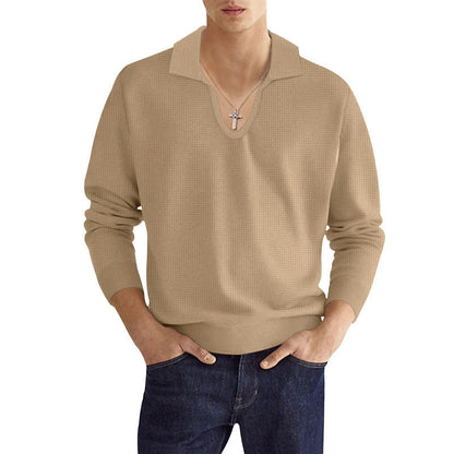 Herren Strickpullover V-Ausschnitt Modern Strukturiert