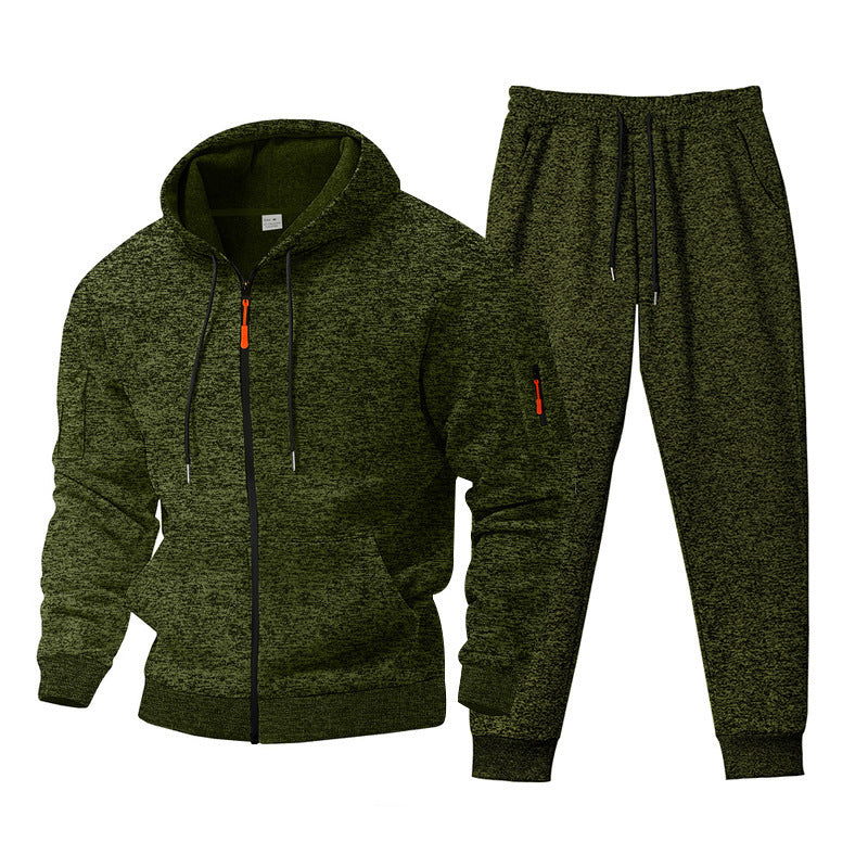 Herren Sportanzug Kapuzenpullover mit Reißverschlusstaschen