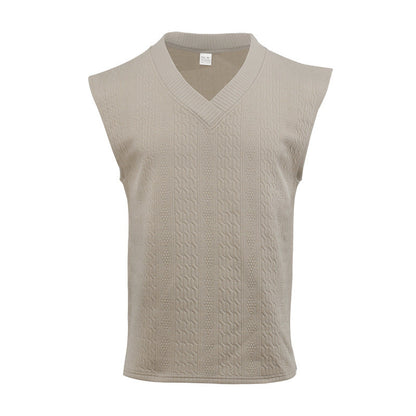 Herren Stricktop Ärmellos V-Ausschnitt Modern