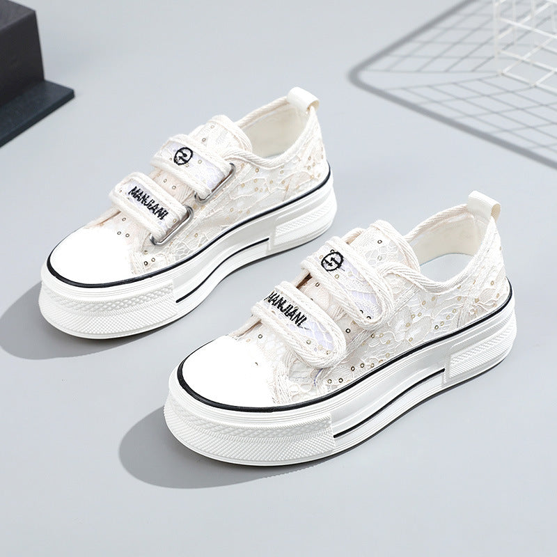 Damen Sneaker Klettverschluss Modisch Sportlich