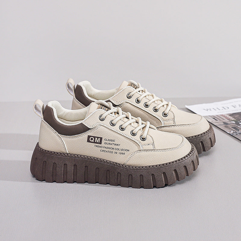 Damen Sneaker Plattform atmungsaktiv mit Gummi-Lauffläche