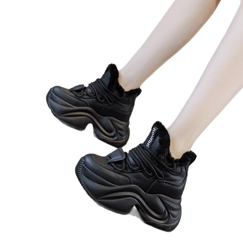 Damen Sneaker Hochflorige Sportschuhe Mit Rutschfester Sohle