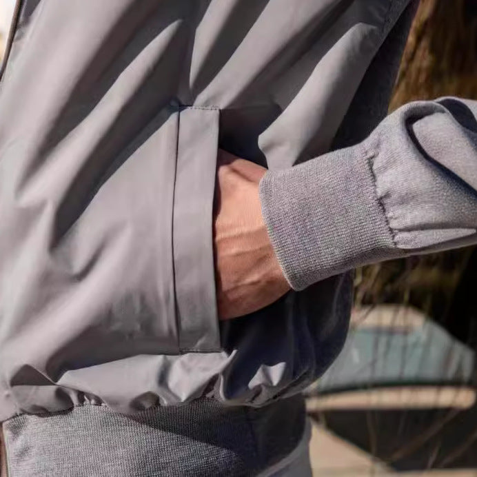 Herren Leichtjacke Stehkragen mit Taschen Modern Style