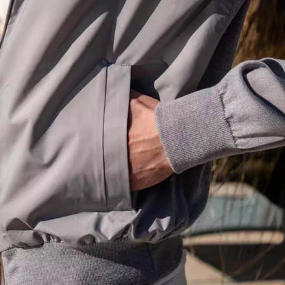 Herren Leichtjacke Stehkragen mit Taschen Modern Style