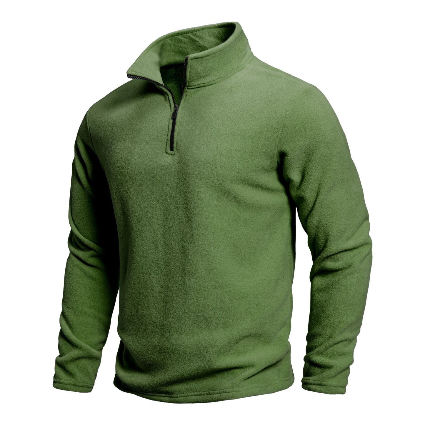 Herren Fleece Pullover Stehkragen Reißverschluss Modern