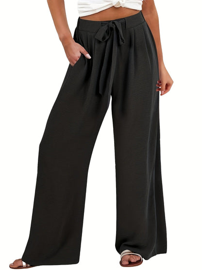Damen Palazzo Hose Leicht und Luftig mit Taschen Sommer
