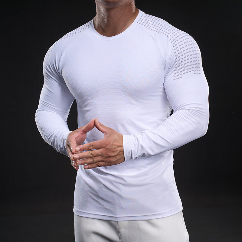 Herren Langarmshirt atmungsaktiv Mesh Funktionsshirt Sportlich