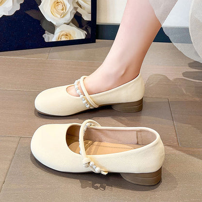 Damen Ballerinas Elegantes Design Perlen Detail