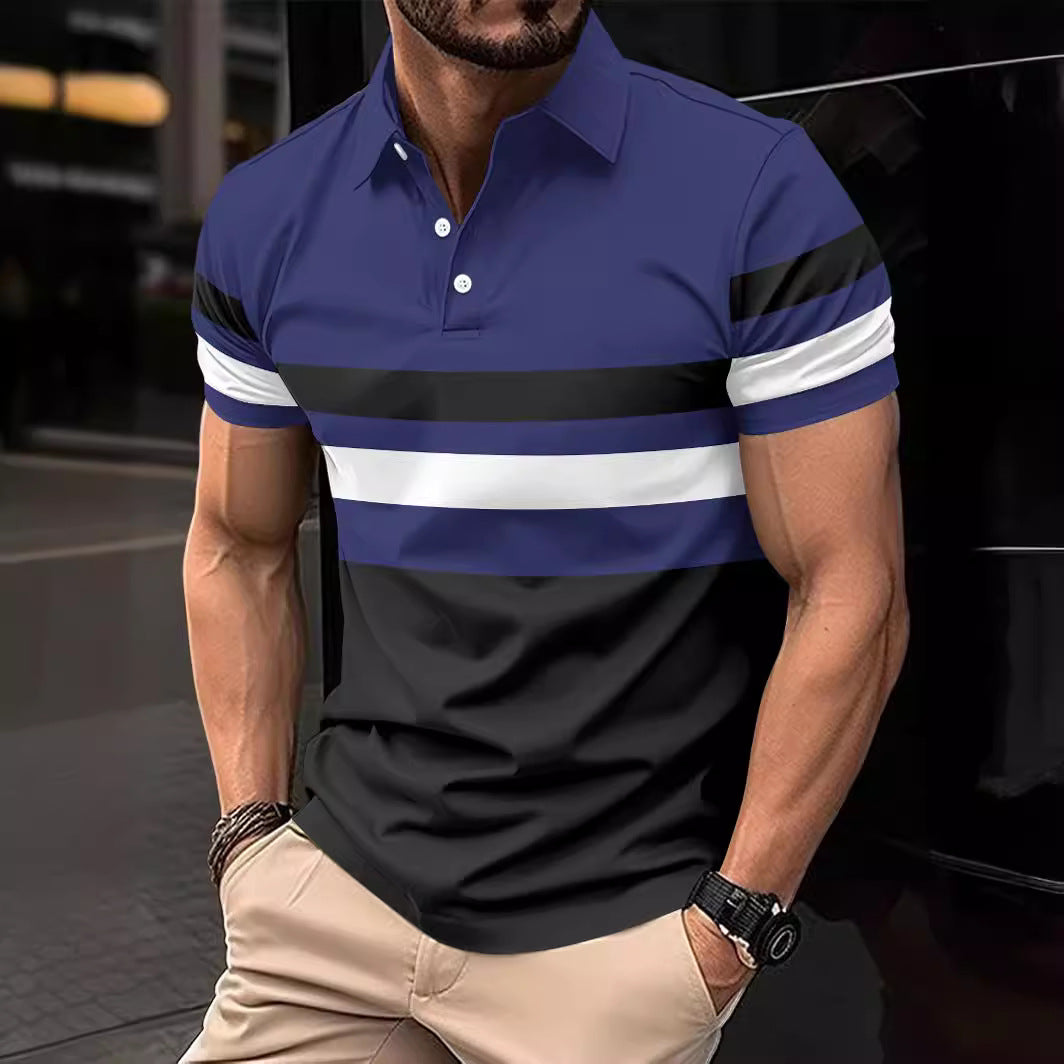 Herren Polo-Shirt Gestreift Modern Sportlich - BerlinGlamour