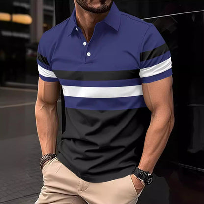 Herren Polo-Shirt Gestreift Modern Sportlich - BerlinGlamour
