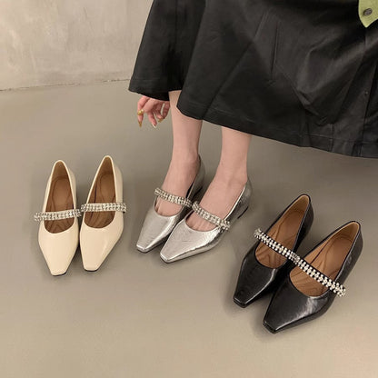 Damen Ballerinas Elegant mit Strasssteinen Schuhe