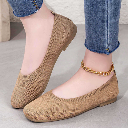 Damen Ballerinas Atmungsaktiv Strick Bequem Elegant - BerlinGlamour